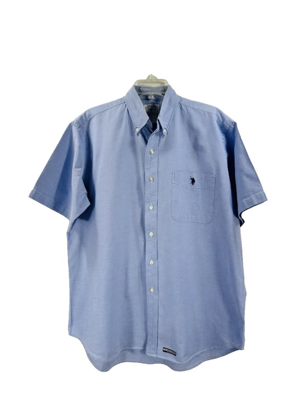 U.S. Polo Assoc. Men's Blue Dress Shirt Short Sleeves 1890 Collection Size M